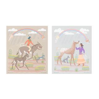 Harrison Begay - Two Harrison Begay (Haskay Yahne Yah) Paintings