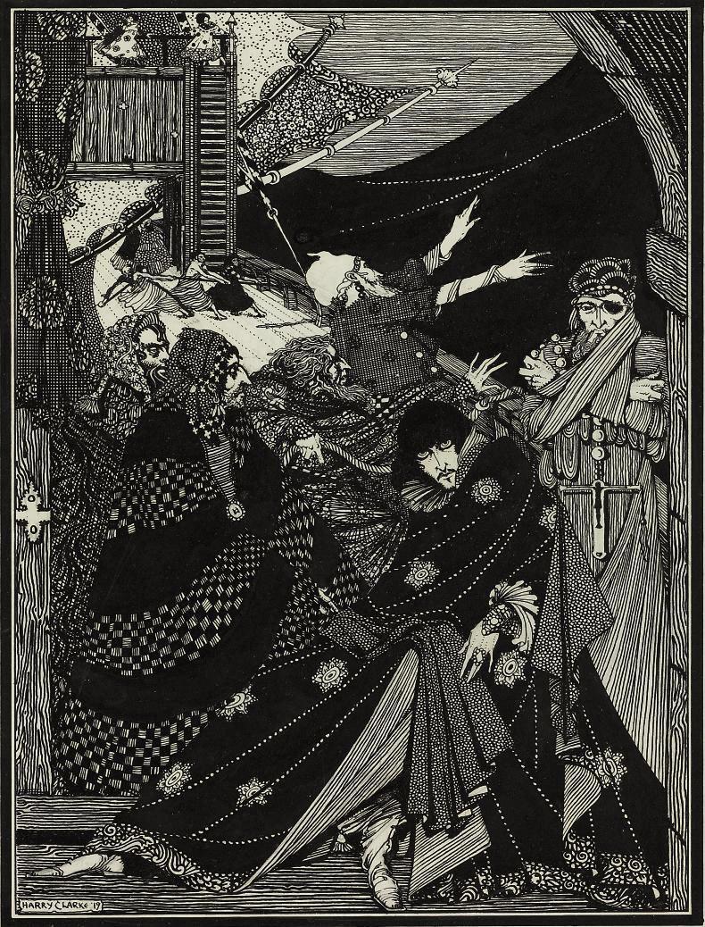 Harry Clarke, R.H.A. - Message Found in a Bottle for \'Tales of Mystery and Imagination\' by Edgar Allan Poe (1809-1949)