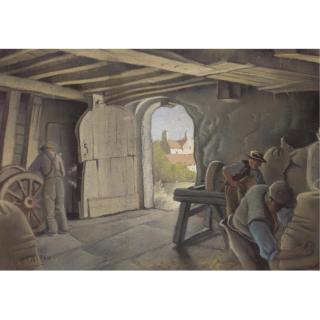 Harry Epworth Allen - Barn Interior In Derbyshire