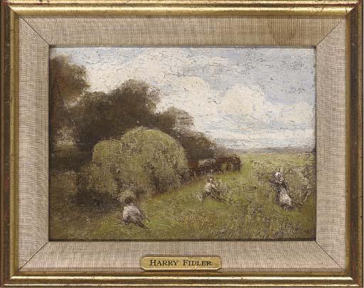 Harry Fidler, R.I., R.B.A. - Figures In A Summer Meadow