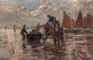 Harry Fidler, R.O.I., R.B.A. - Unloading the catch