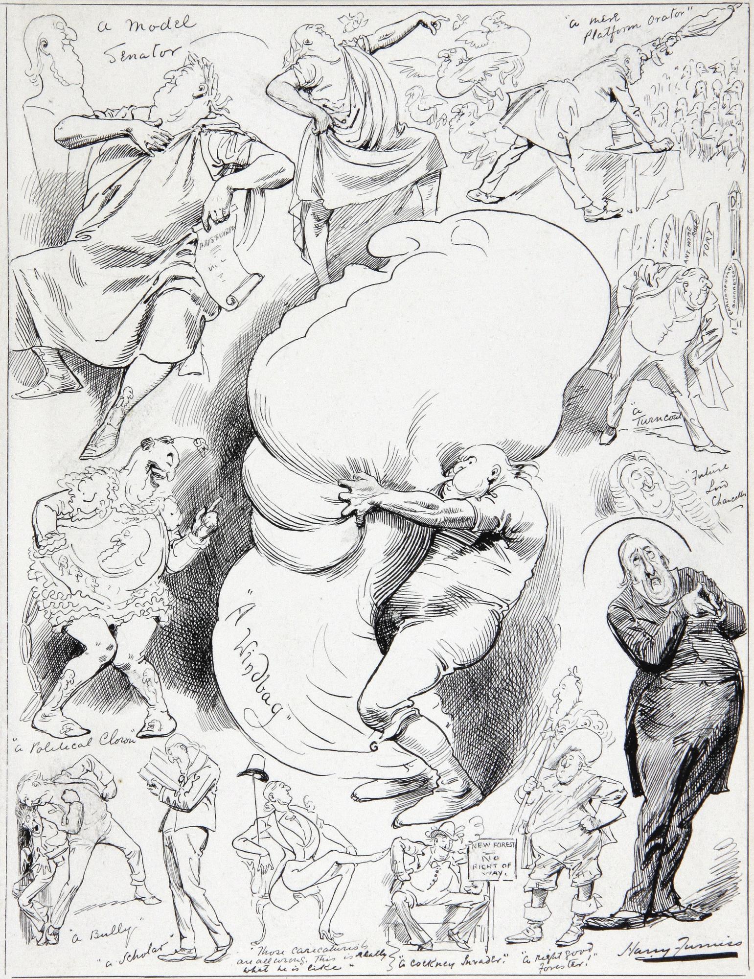 Harry Furniss - ‘All-Round Politicians – Sir William Verity Harcourt’