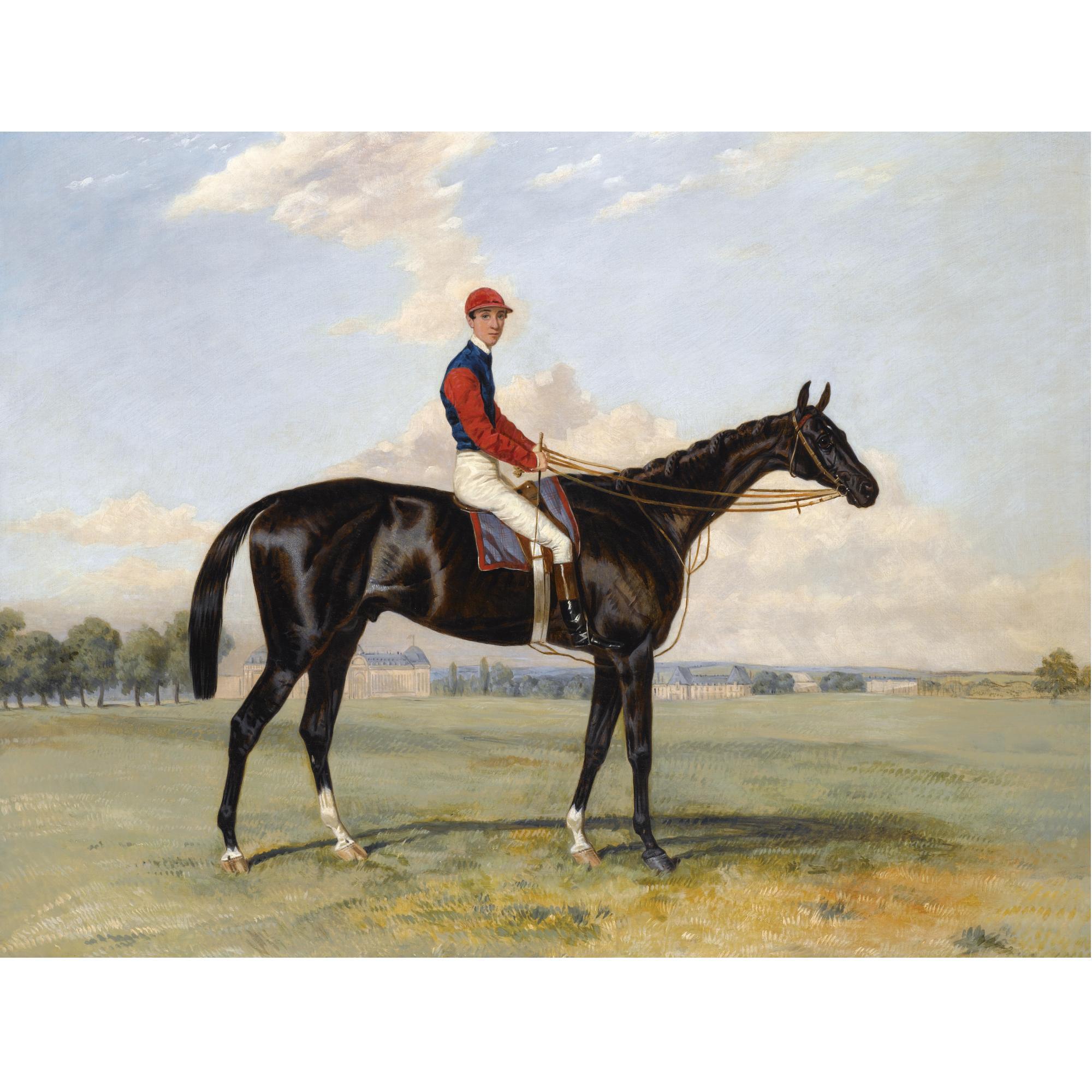 Harry Hall - Comte Frederic Lagrange\'S Black Prince With Quinton Up, At Chantilly