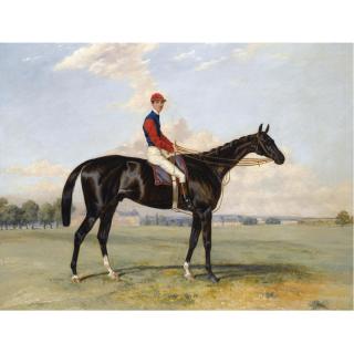 Harry Hall - Comte Frederic Lagrange\'S Black Prince With Quinton Up, At Chantilly