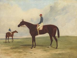 Harry Hall - Mr John Gully\'s Andover, Alfred Day up, winner of the 1854 Derby