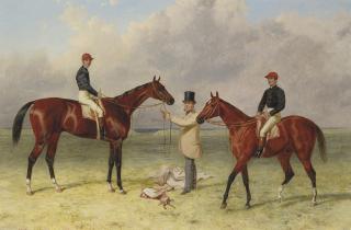 Harry Hall - Mr Richard Sutton\'s bay colt Lord Lyon and his bay colt Elland