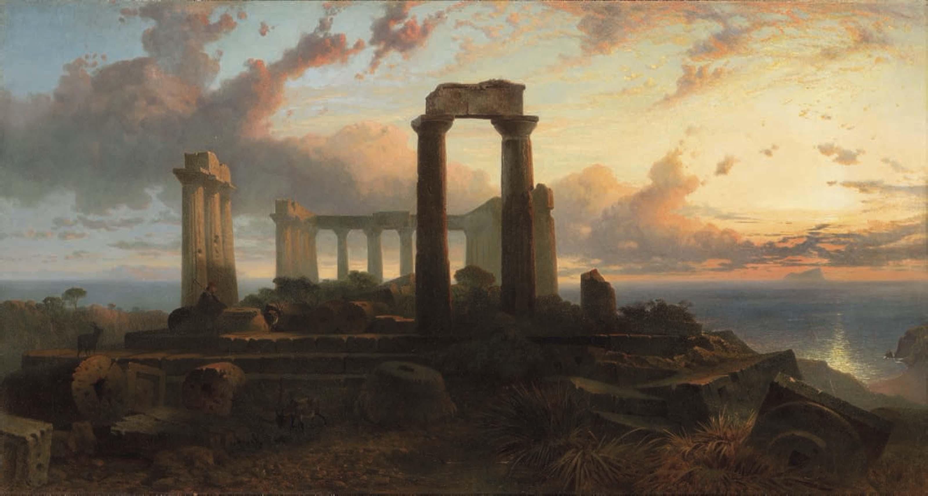 Harry John Johnson, R.I. - Temple of Aphaea in Aegina, Greece