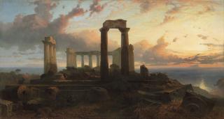 Harry John Johnson, R.I. - Temple of Aphaea in Aegina, Greece