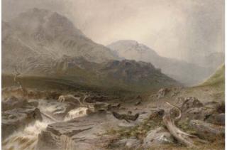 Harry John Johnson - On The Road To Loch Scoy: A Hare Escaping From An Eagle