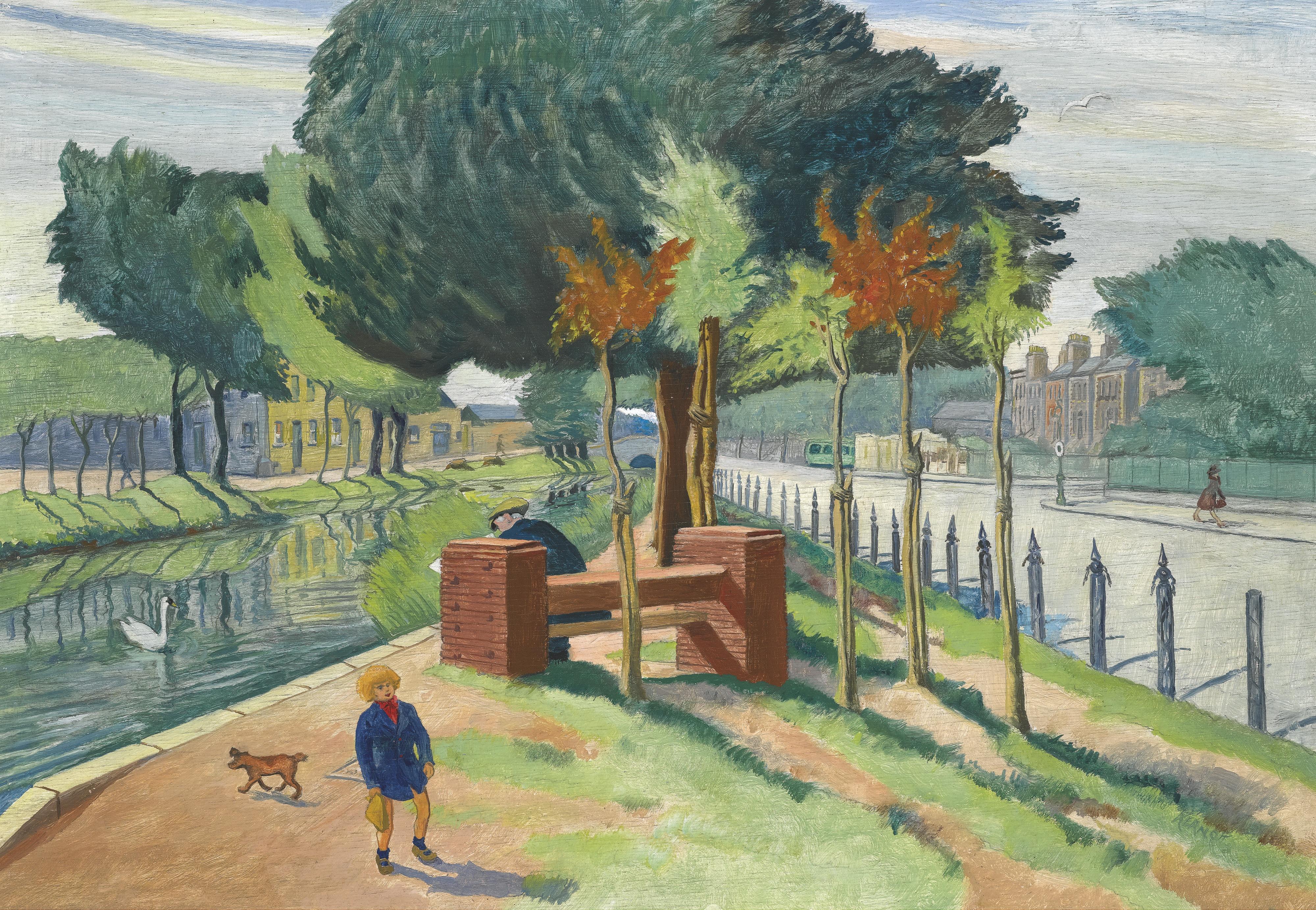 Harry Kernoff, R.H.A. - Canal, Wilton Place