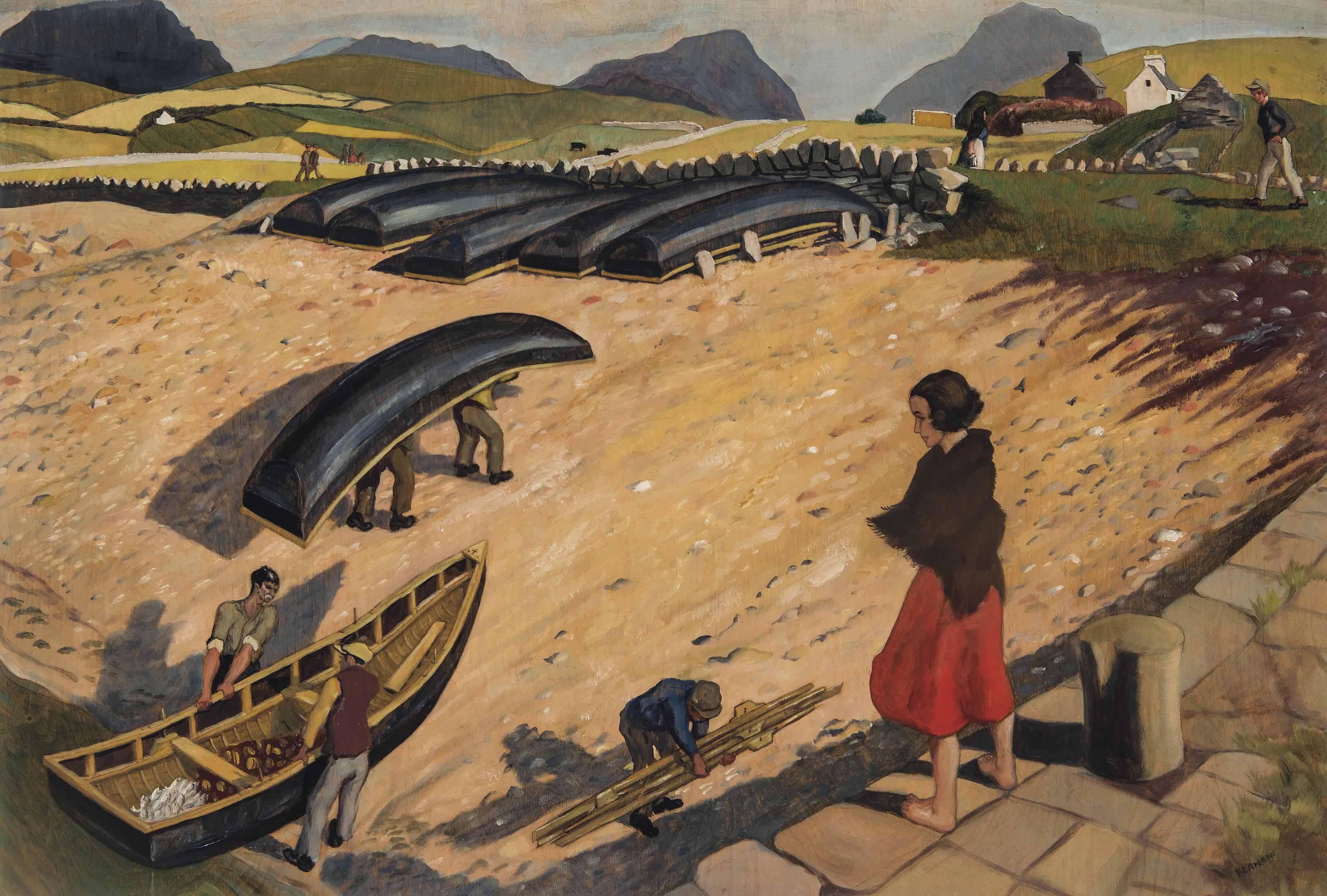 Harry Kernoff, R.H.A. - Currachs, Connemara