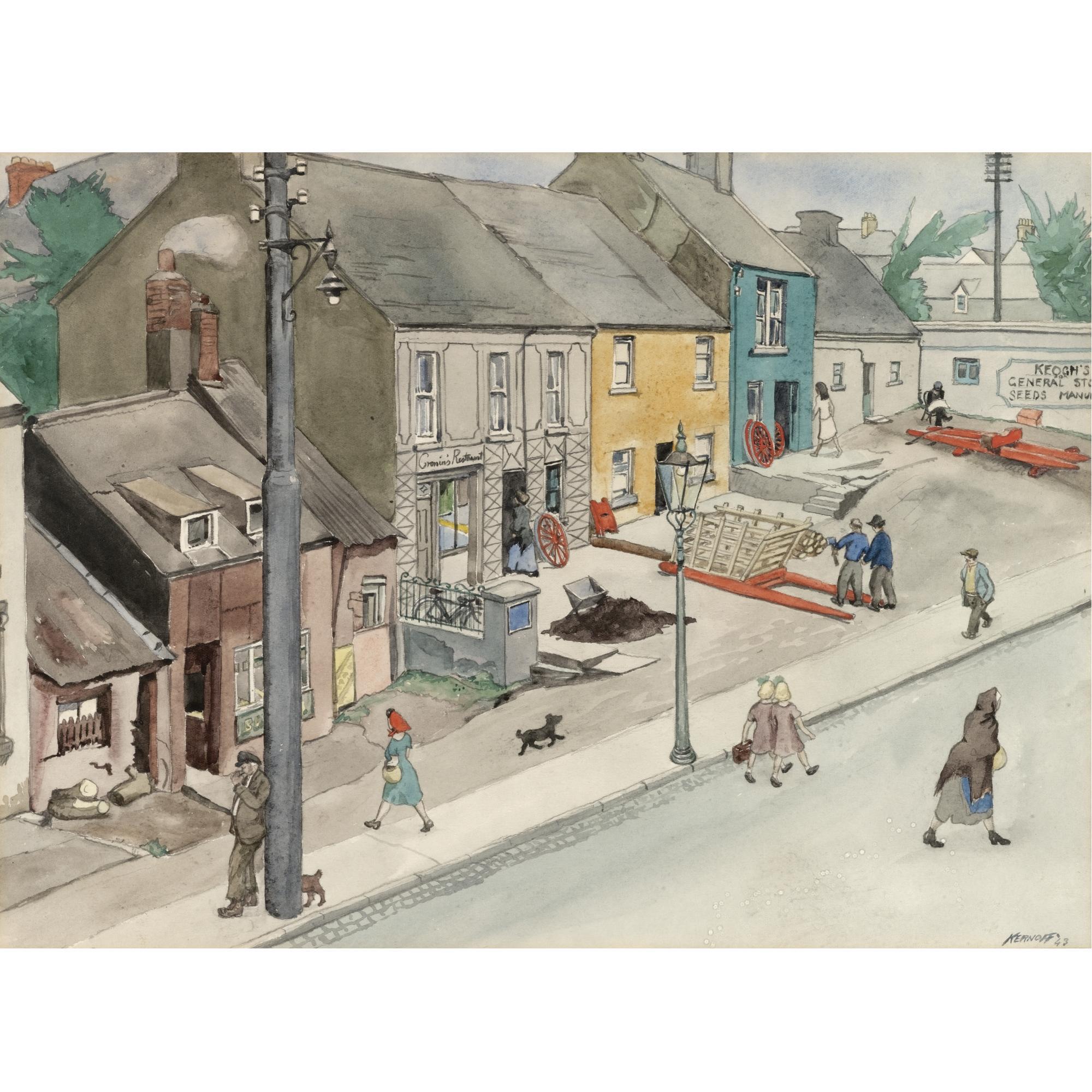 Harry Kernoff, R.H.A. - Off Baggott Street, Ballsbridge