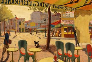 Harry Kernoff, R.H.A. - Sunday Evening – Place du Combat, Paris | Dimanche soir - Place du Combat, Paris