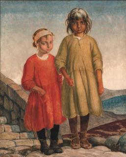 Harry Morley, A.R.A. - Two Italian Children
