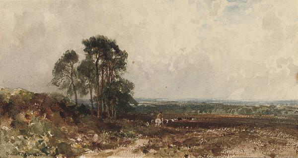 Harry Sutton Palmer, R.I. - Droving Cattle Across The Heath