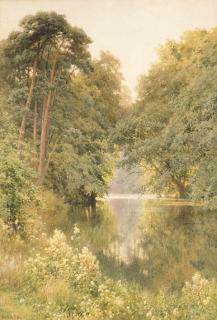 Harry Sutton Palmer - A wooded river landscape