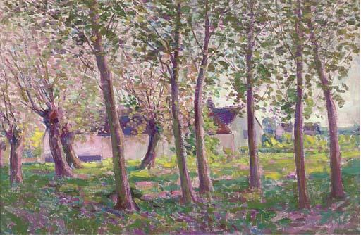 Harry W. Phelan Gibb - Farmhouse through the trees