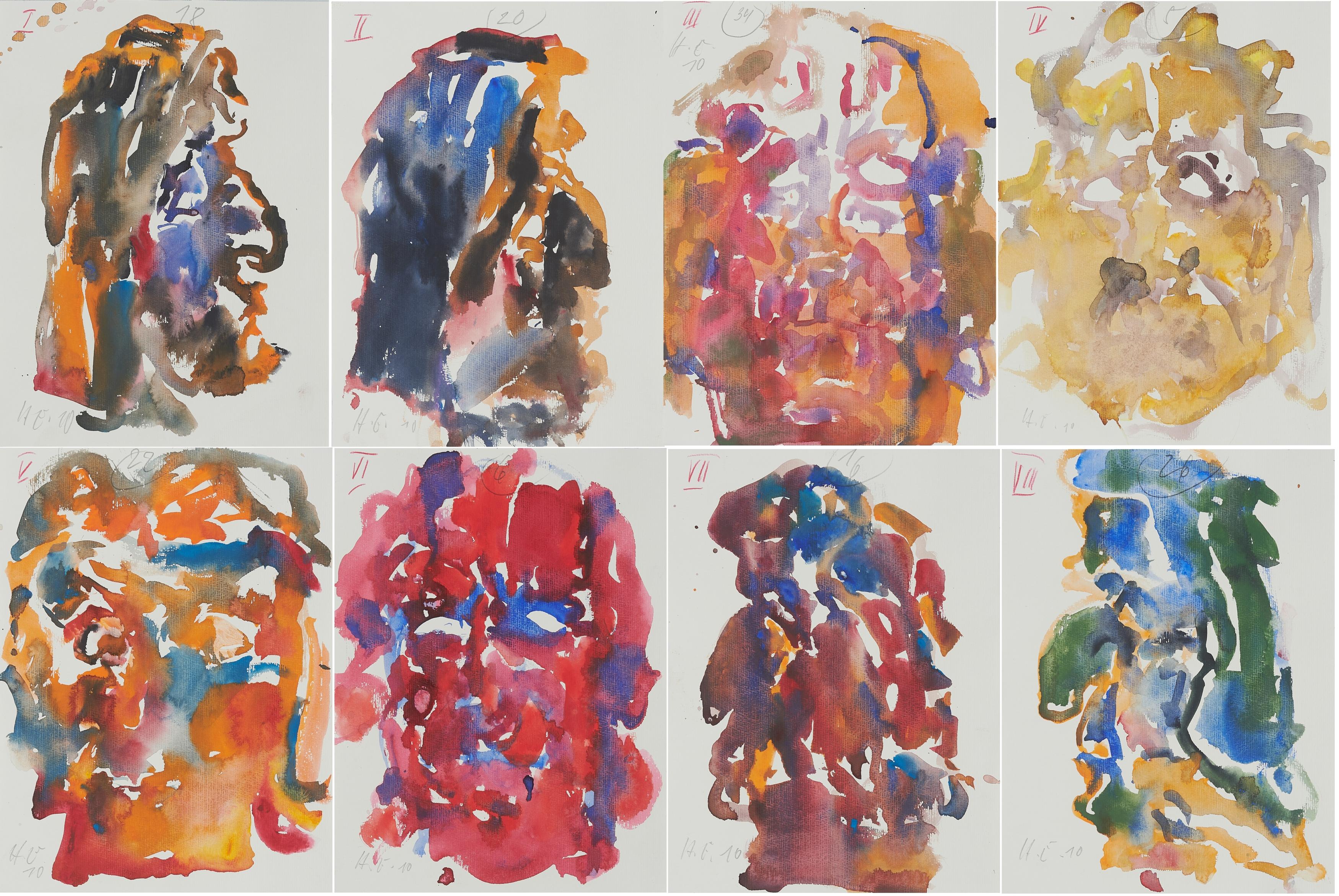 Hartwig Ebersbach - Ohne Titel (Selbstportrait 1- 8)