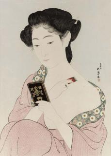 Hashiguchi Goyo - Kesho no onna (Woman applying make-up)