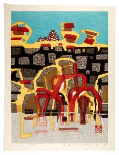 Hashimoto Okiie - Four woodblock prints