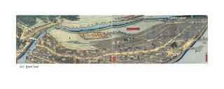 Hashimoto Sadahide - A six-sheet design of a panoramic view of the trading port of Yokohama, signed Gountei Sadahide