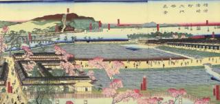 Hashimoto Sadahide - Yokohama Miyozakicho Daimonbashi shinkei (True view of Daimon Bridge in Miyozaki district, Yokohama)