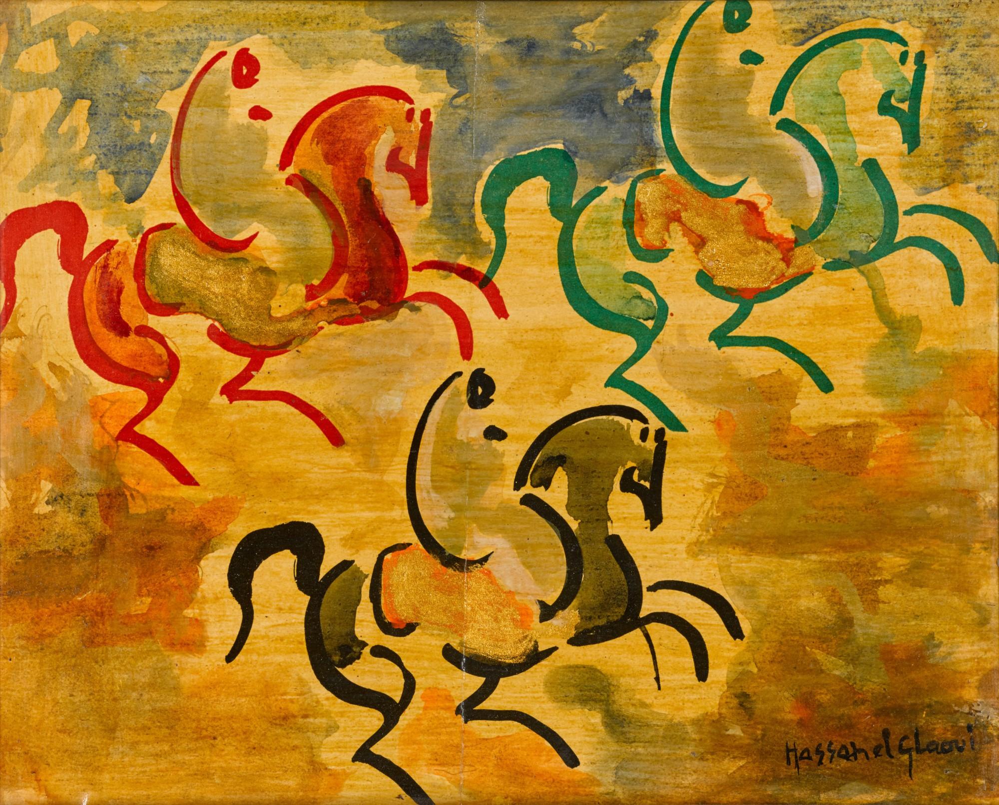 Hassan El Glaoui - Untitled (3 Riders)