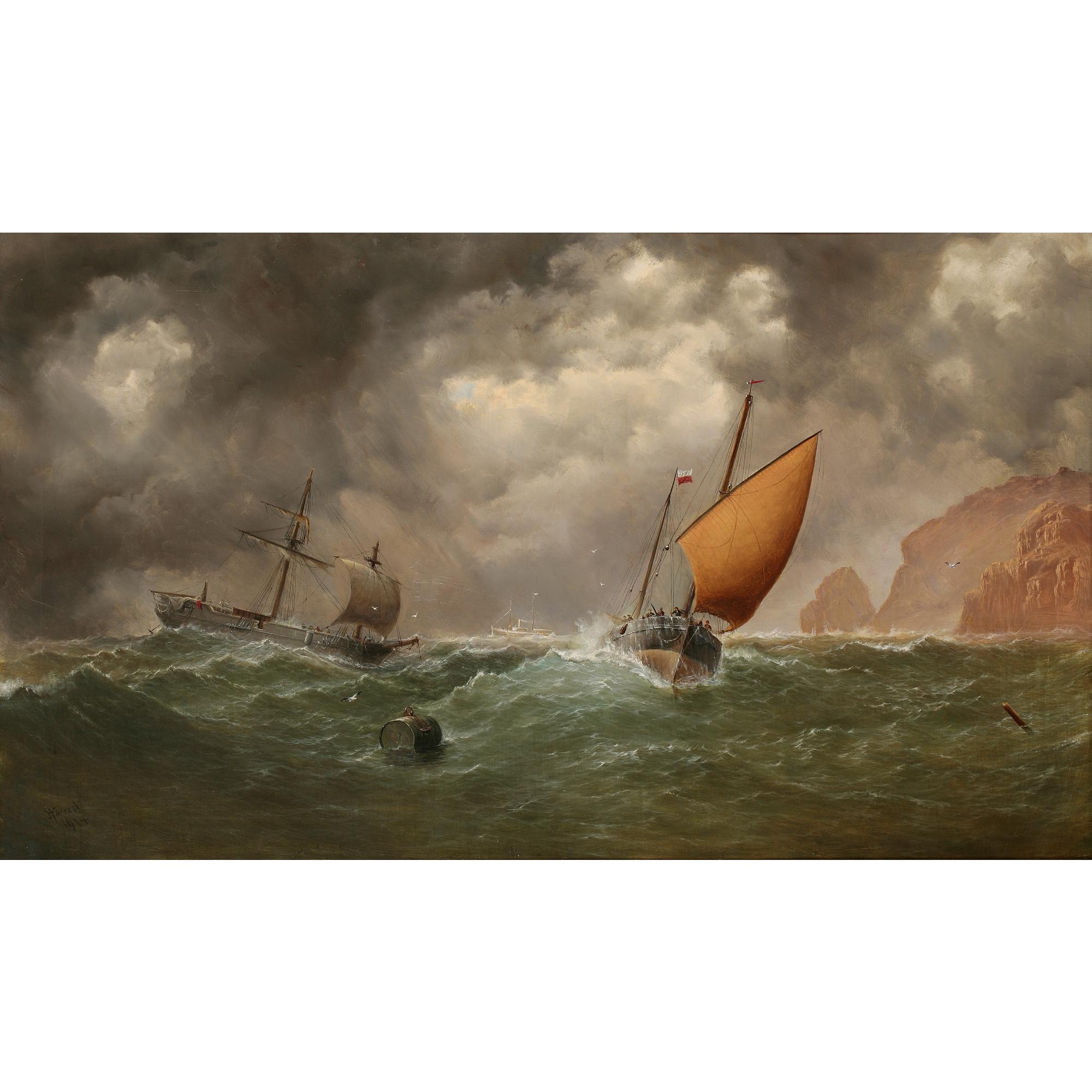 Haughton Forrest - British Ships In A Storm
