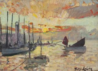 Hayley Lever - Boats at Sunset