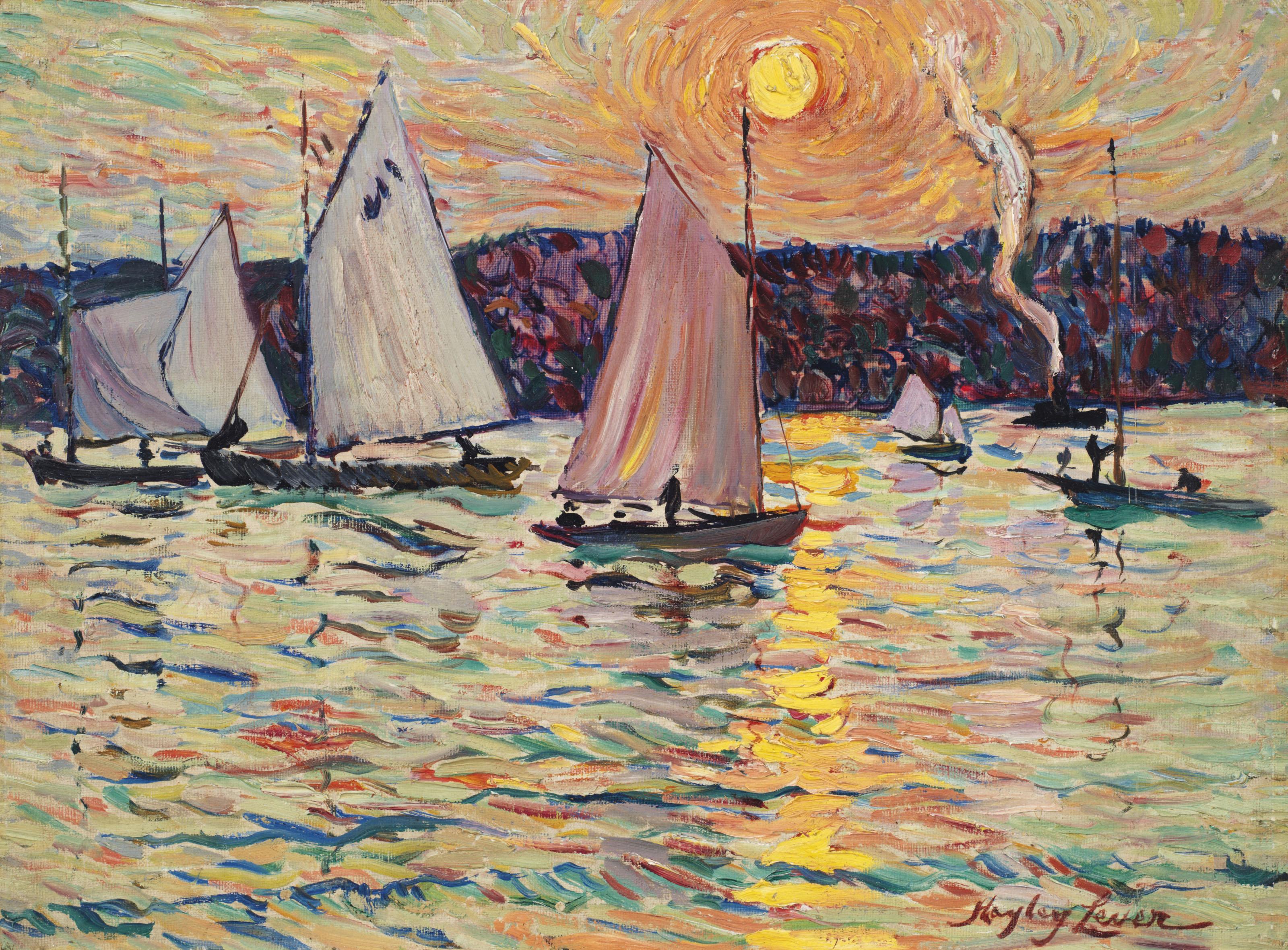 Hayley Lever - Sunset and Sailboats