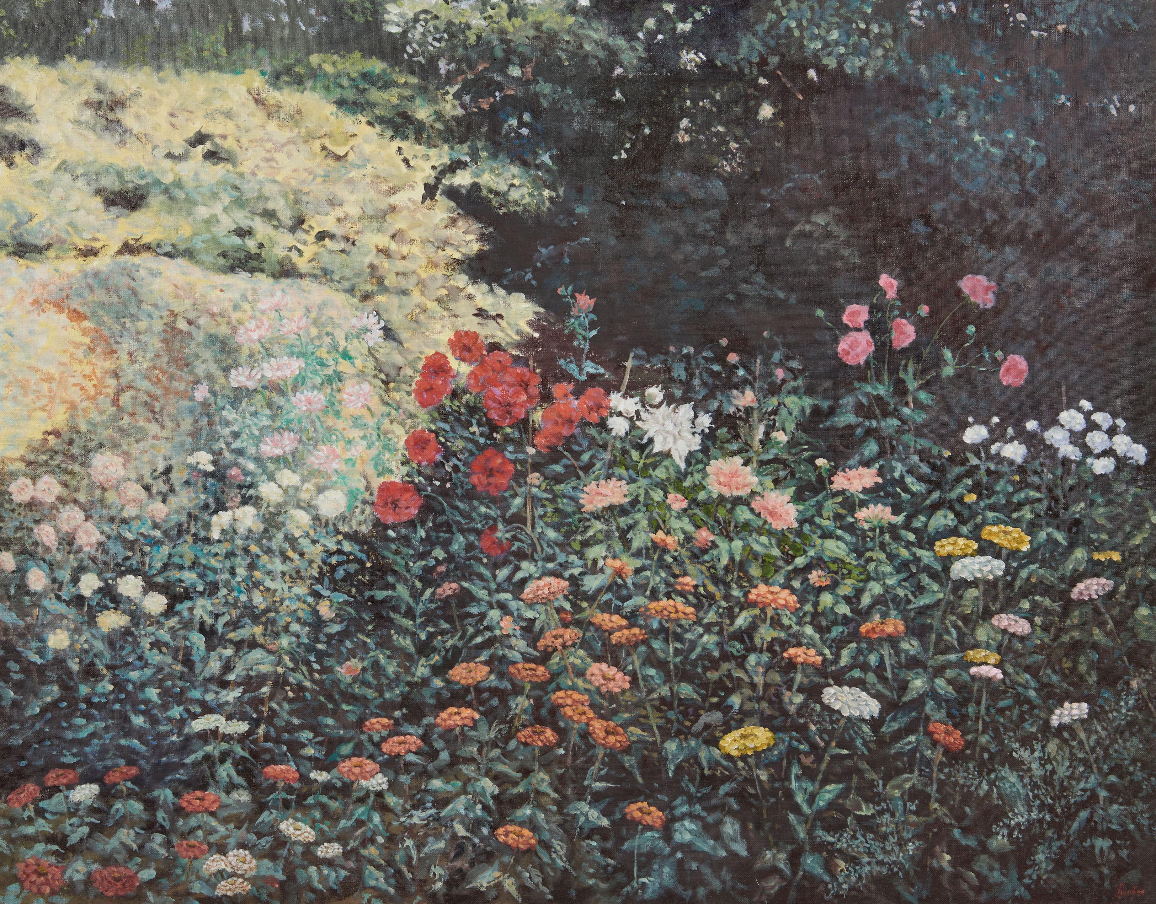 Hazard Durfee - A Summer Garden. Signed l.r. Oil on canvas, 38 1/4 x 48 1/2 in., framed.