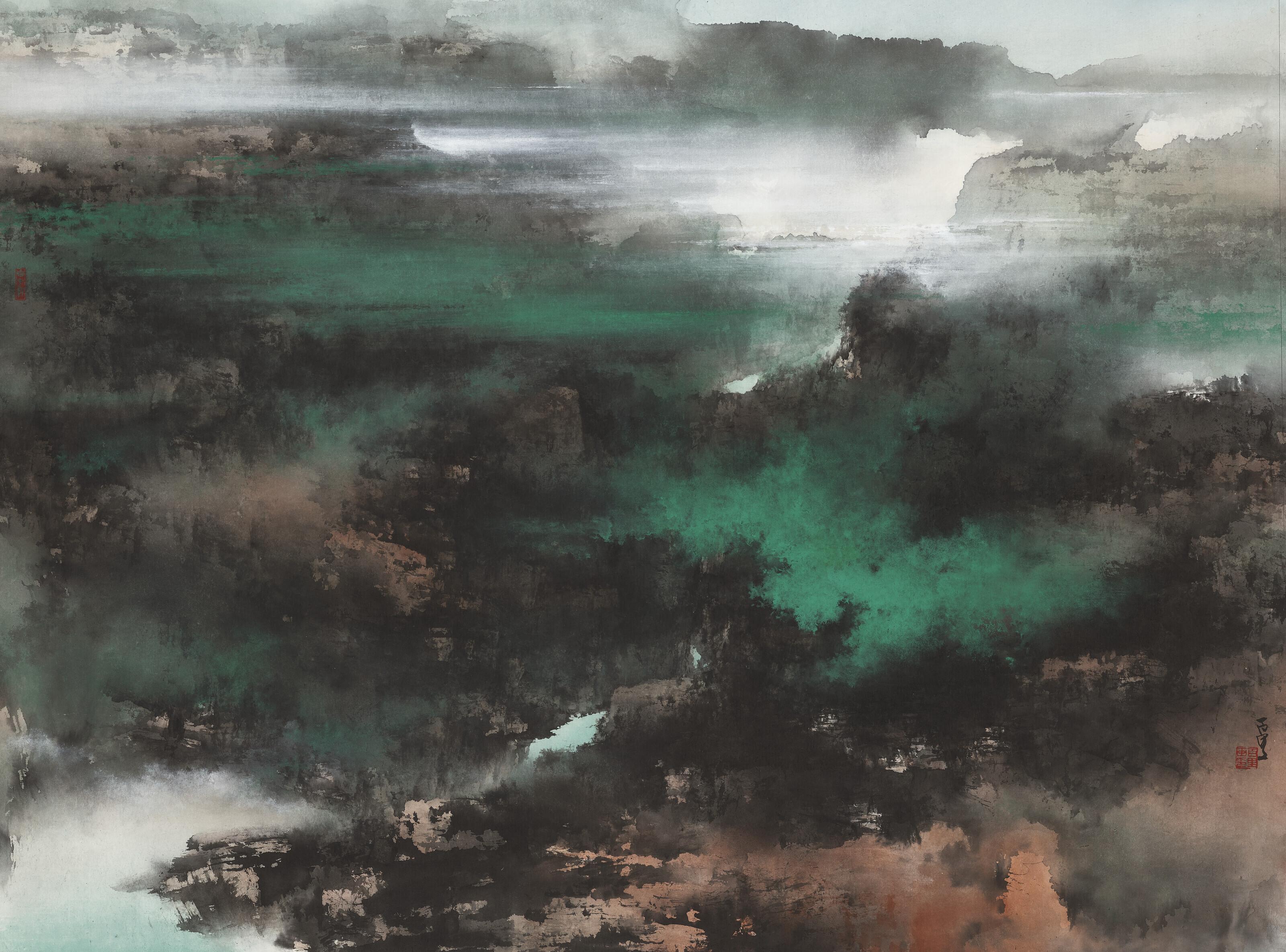 He Baili - Misty Red Cliff Valley