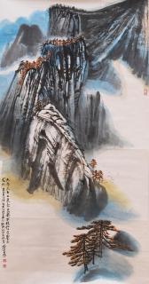 He Haixia - Landscape of Mount Hua with poem by Kou Zhun