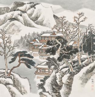 He Haixia - Pavillions in Snowy Mountains