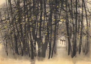 He Huaishuo - Pavilion in Pine Forest