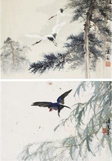 He Qiyuan - Cranes / Swallow