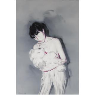 He Sen - Chinese Girl With Toy Dog No. 2