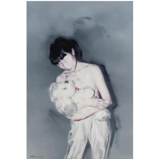 He Sen - Girl With Toy Dog No.2