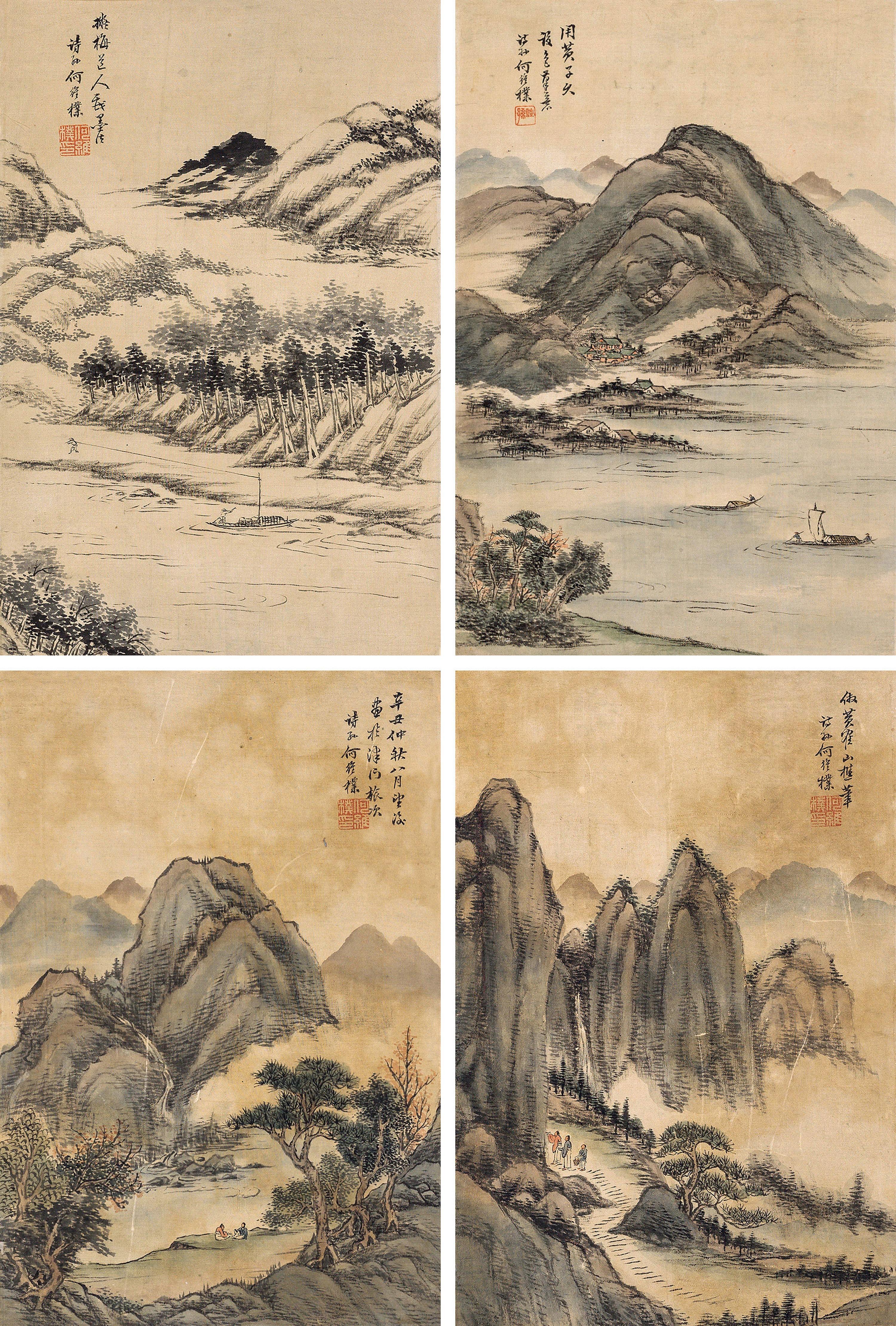 He Weipu - Landscape After Old Masters