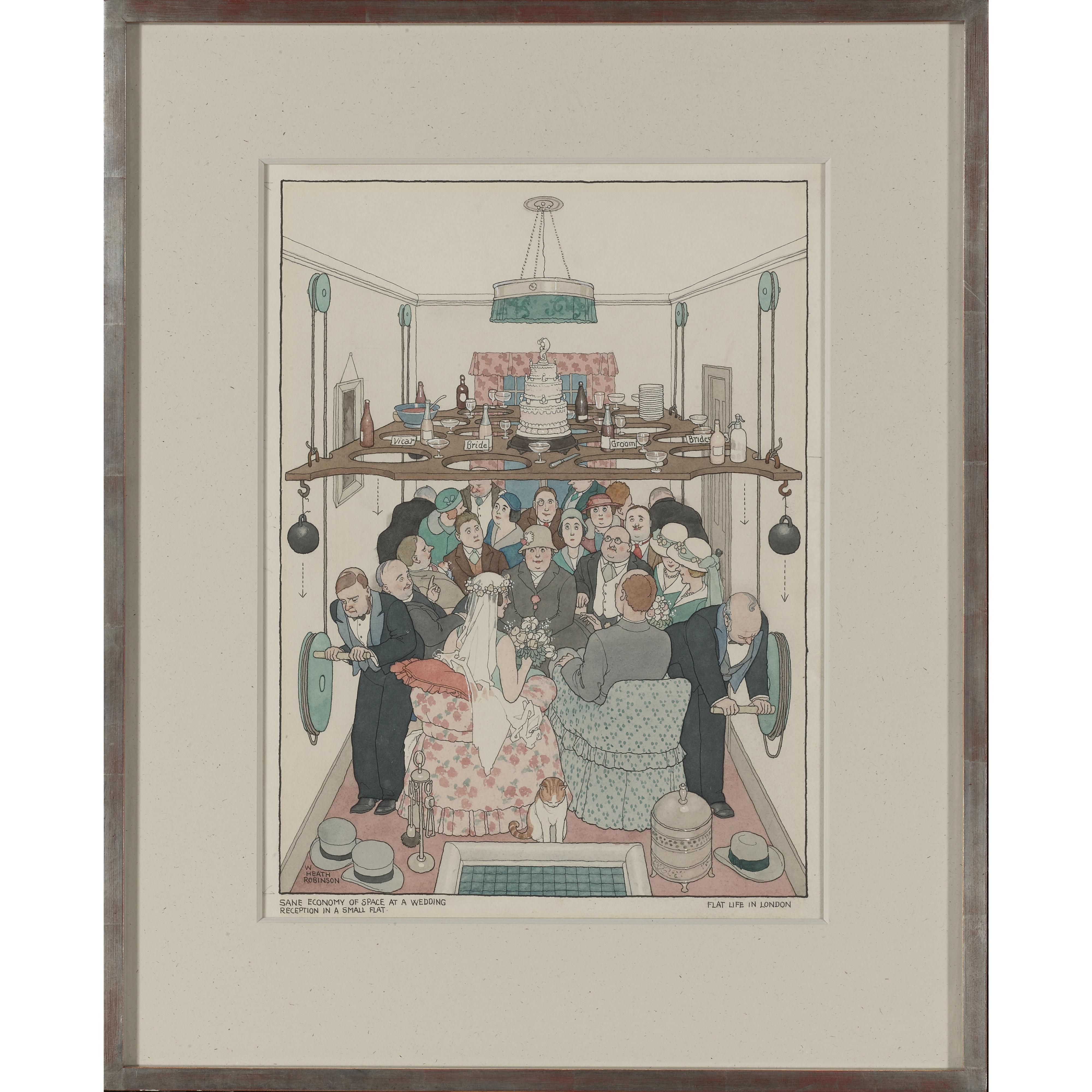 Heath Robinson, William - Sane Economy of Space at a Wedding Reception in a Small Flat