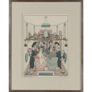 Heath Robinson, William - Sane Economy of Space at a Wedding Reception in a Small Flat