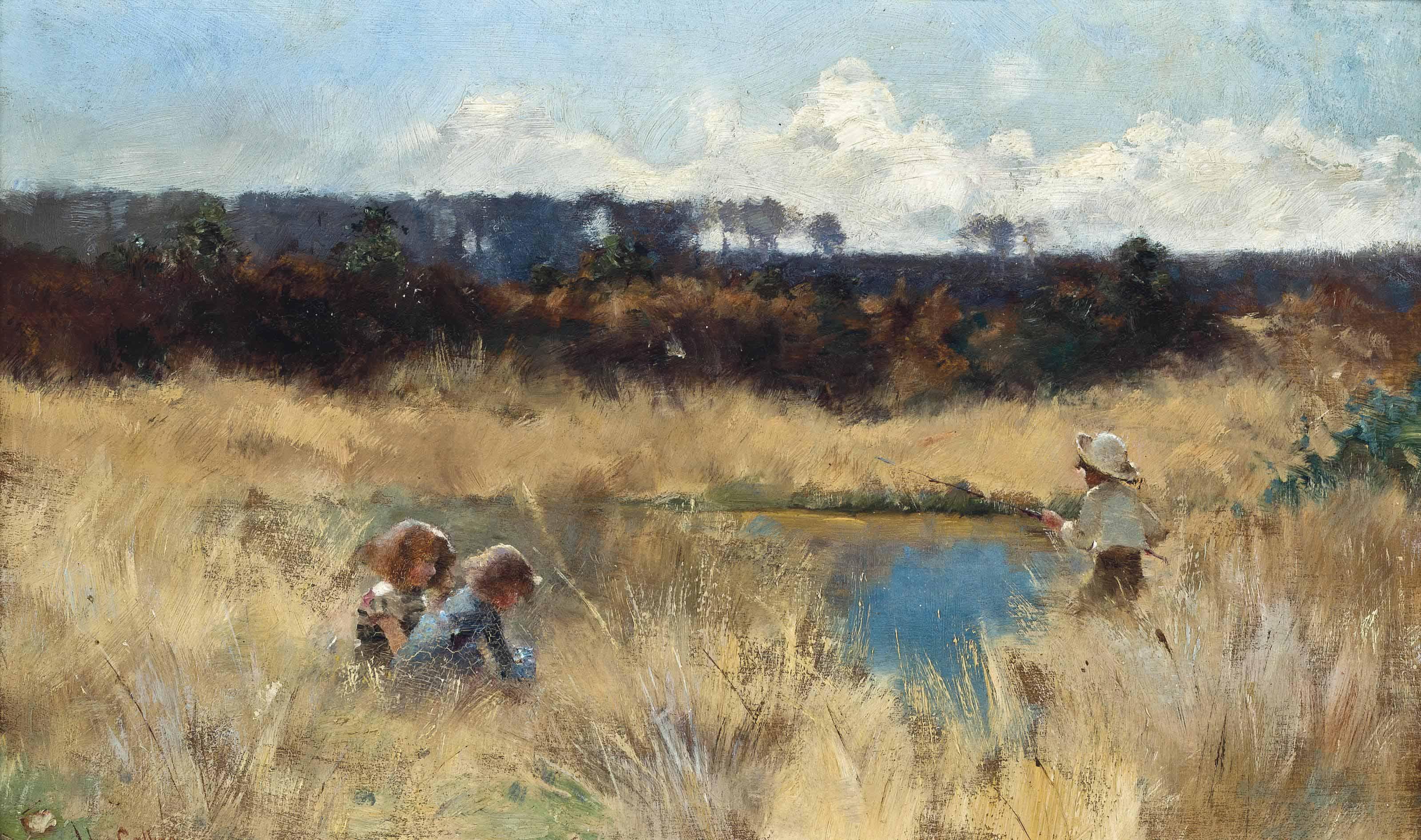 Hector Caffieri, R.I., R.B.A. - An afternoon at the pond