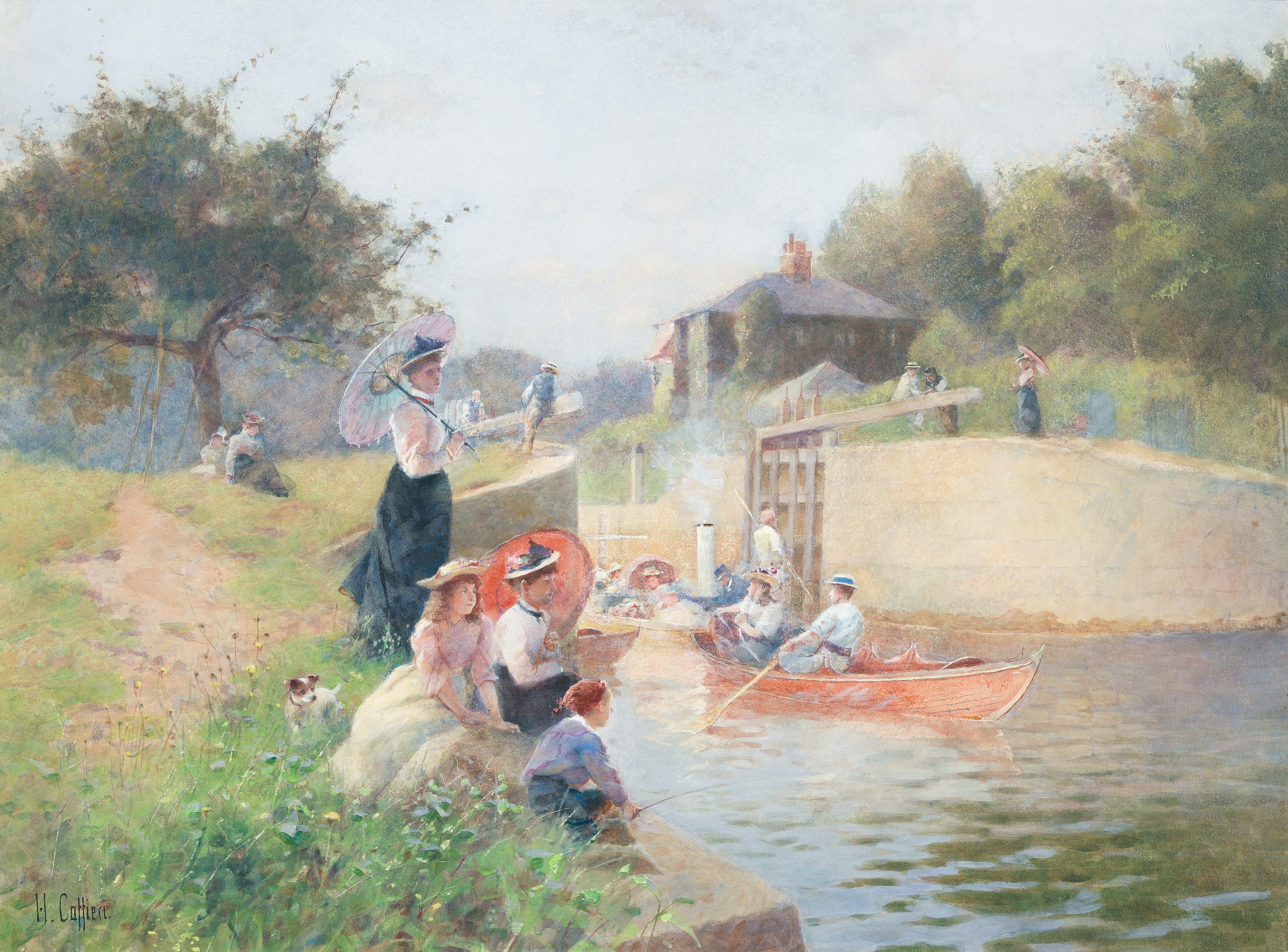 Hector Caffieri, RI, RBA - A summer\'s day, Marlow Lock