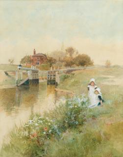 Hector Caffieri, RI, RBA - Cookham lock