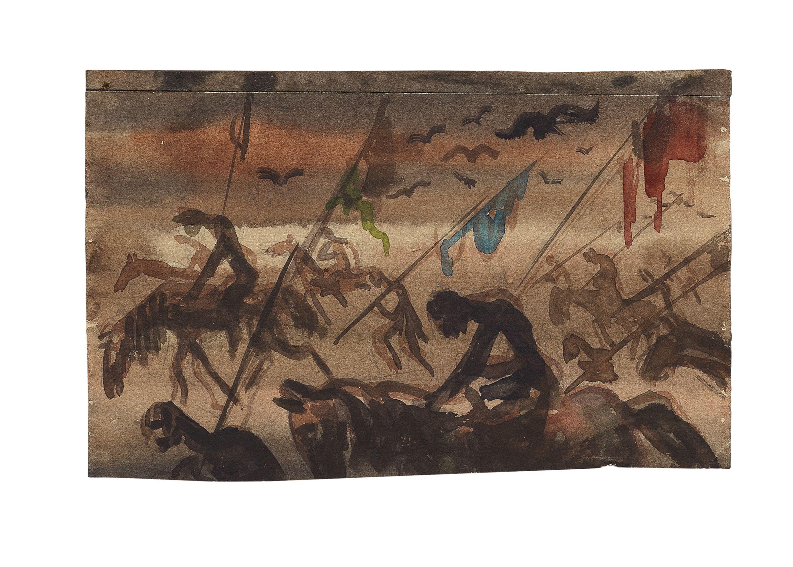 Hein Heckroth - Study for \'The Green Table\', two studies for \'The Wonderland Ballets\' and two studies for \'Ballade\'