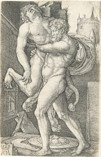 Heinrich Aldegrever - Herkules und Antäus