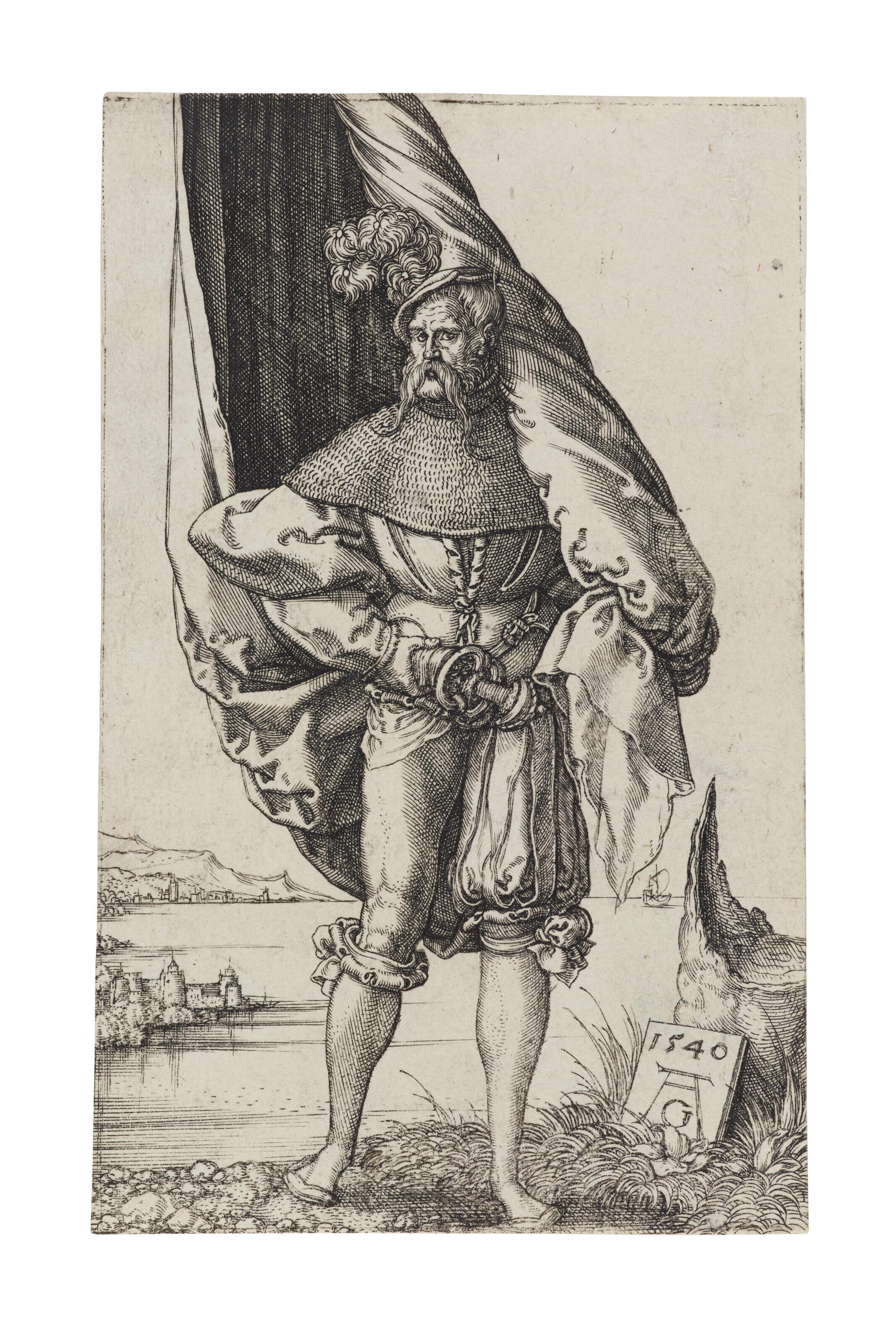 Heinrich Aldegrever - Standard-Bearer in a Landscape