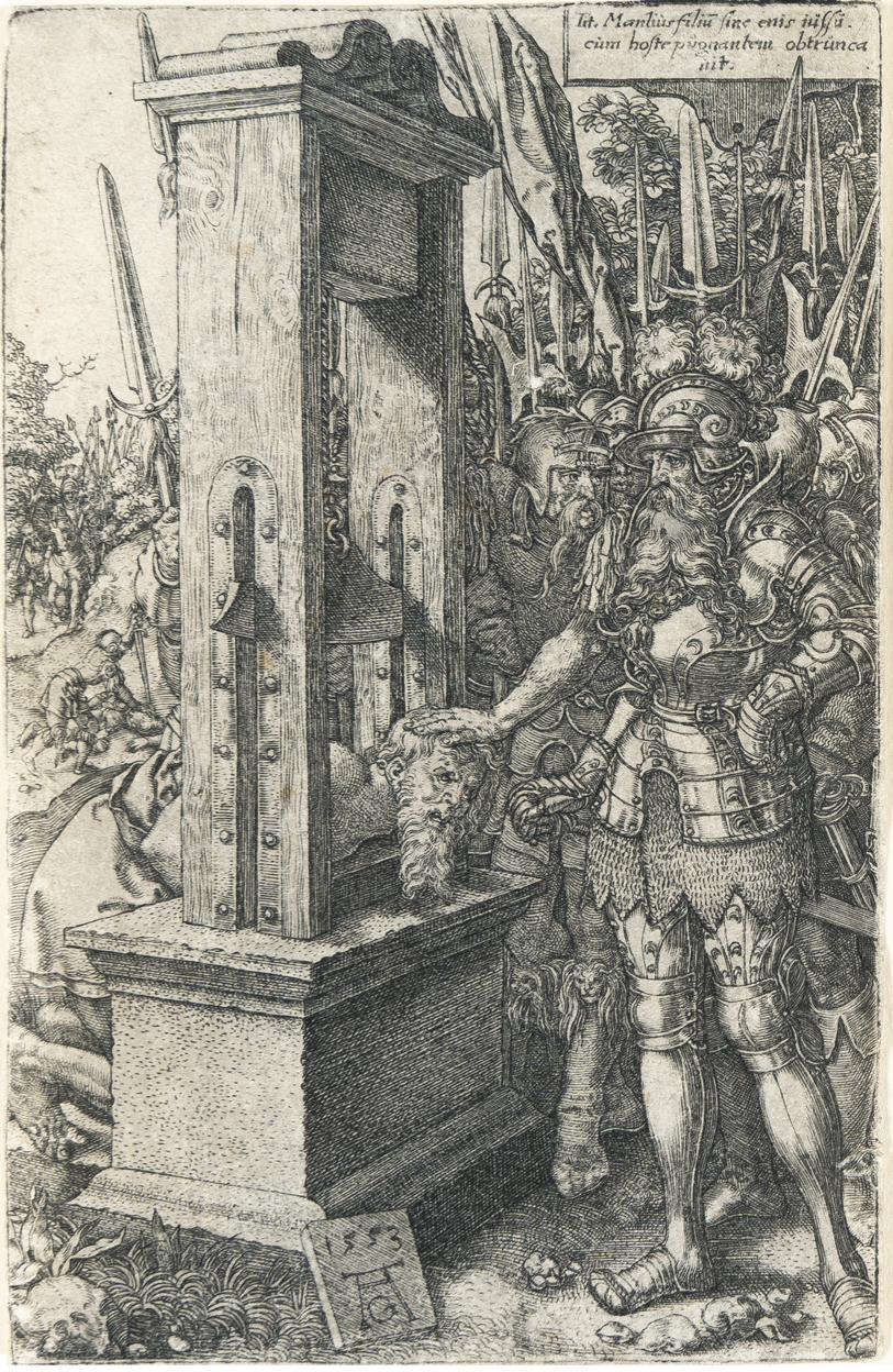 Heinrich Aldegrever - Titus Manlius enthauptet seinen Sohn