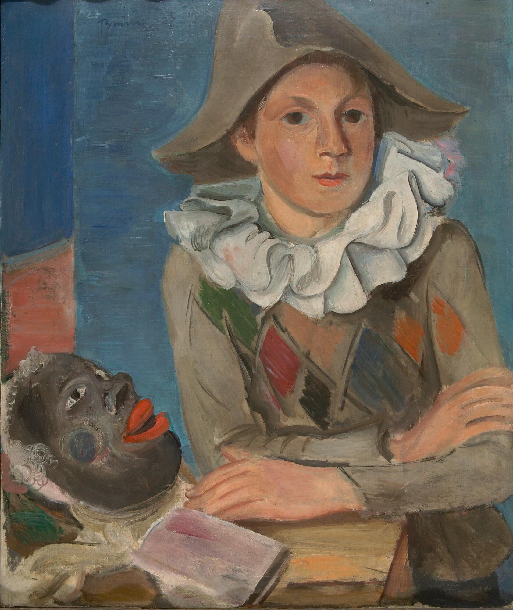 Heinrich Brüne - Harlekin auf blauem Grund.