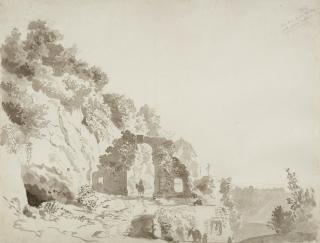 Heinrich Bürkel - Abend am Nemisee mit heimkehrenden Weinbauern